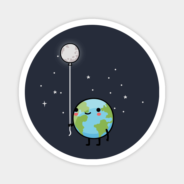 Earth and Moon Magnet by wawawiwa